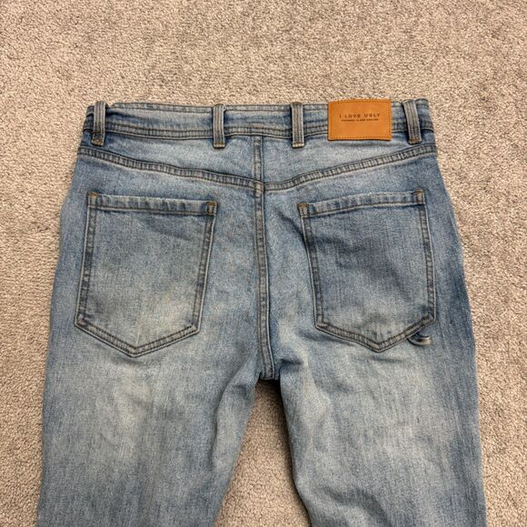 I Love Ugly Smart Zespy Pant Regular Rise Fixed Waist Tapered Slim Denim Jeans - Picture 6 of 16